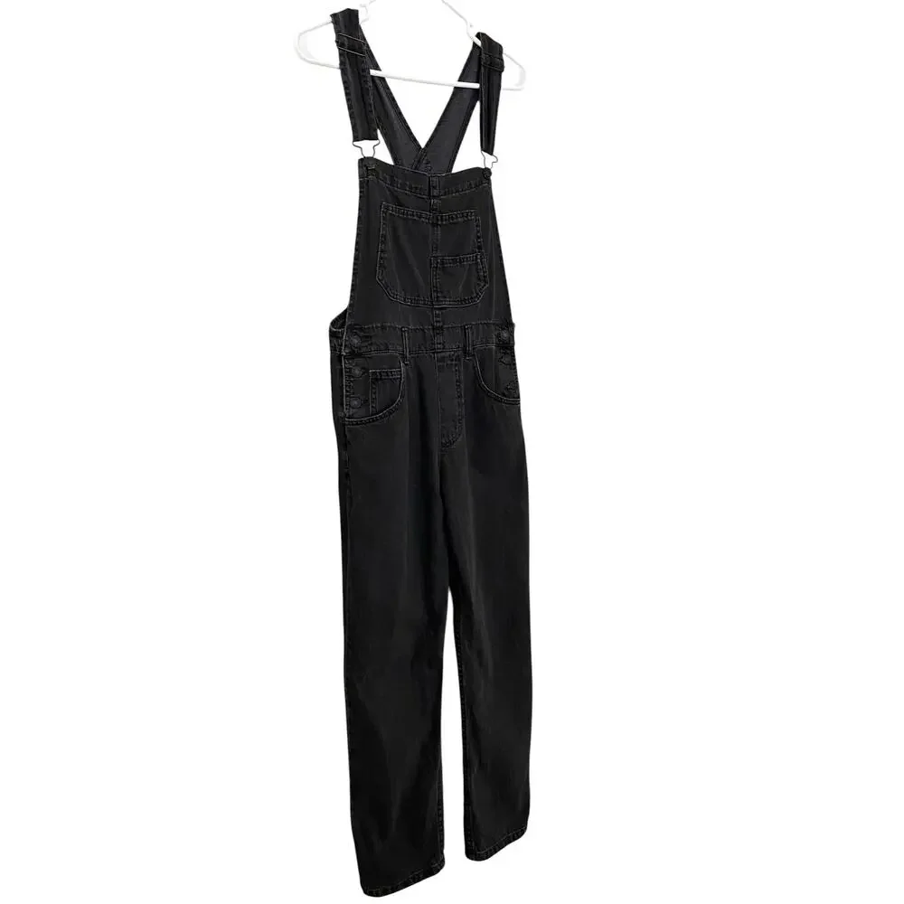Free People We the Free Ziggy Black Denim Overalls XS 100% Cotton Classic - Picture 13 of 16